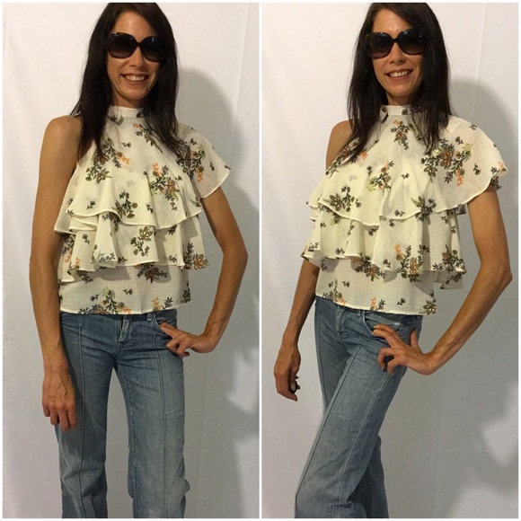 Floral One Sleeve Top - Picture 2 of 2